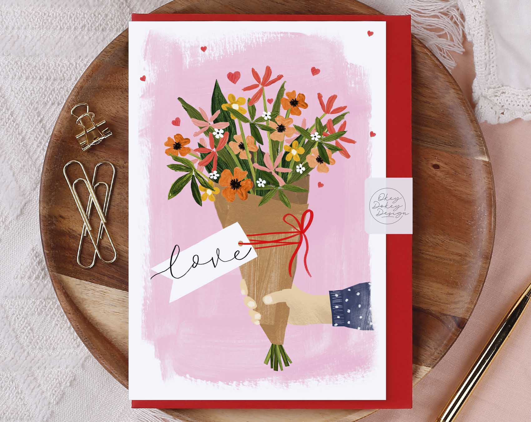 Floral Bunch Of Flowers Love Card