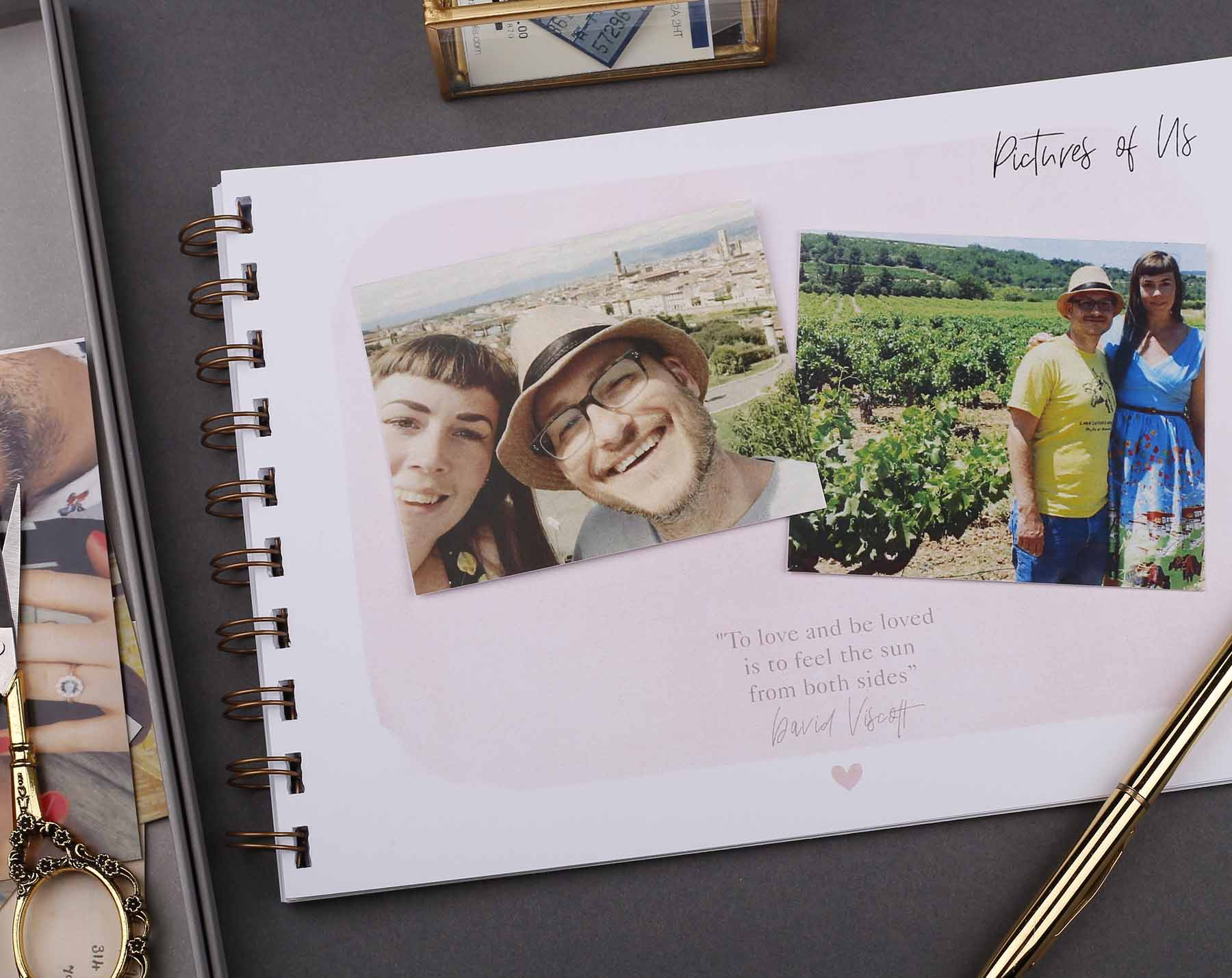 Beautiful pink floral 'Our Story' memory book
