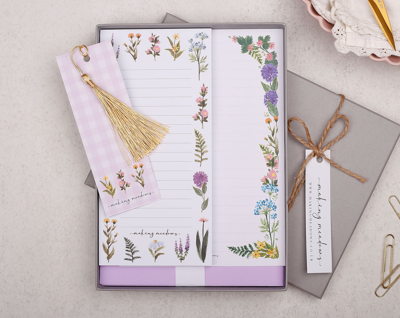 Lilac Floral Stationery Box