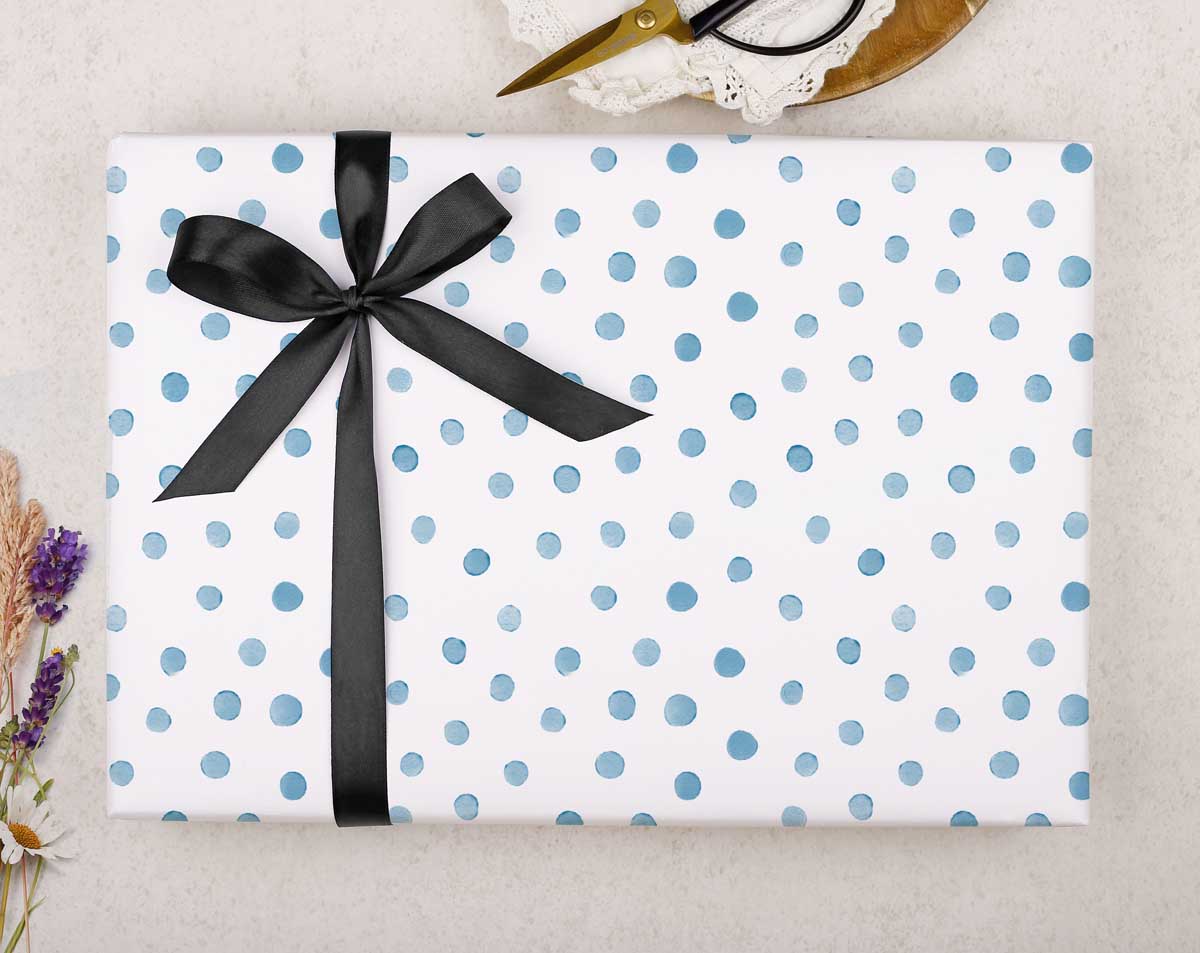 Blue Polka Dot Wrapping Paper