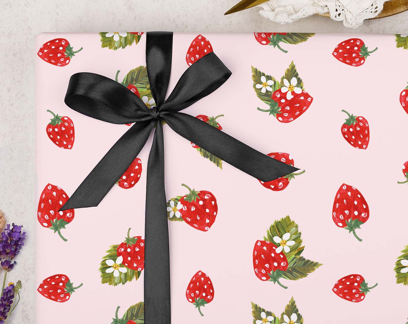 Strawberry Birthday Wrapping Paper