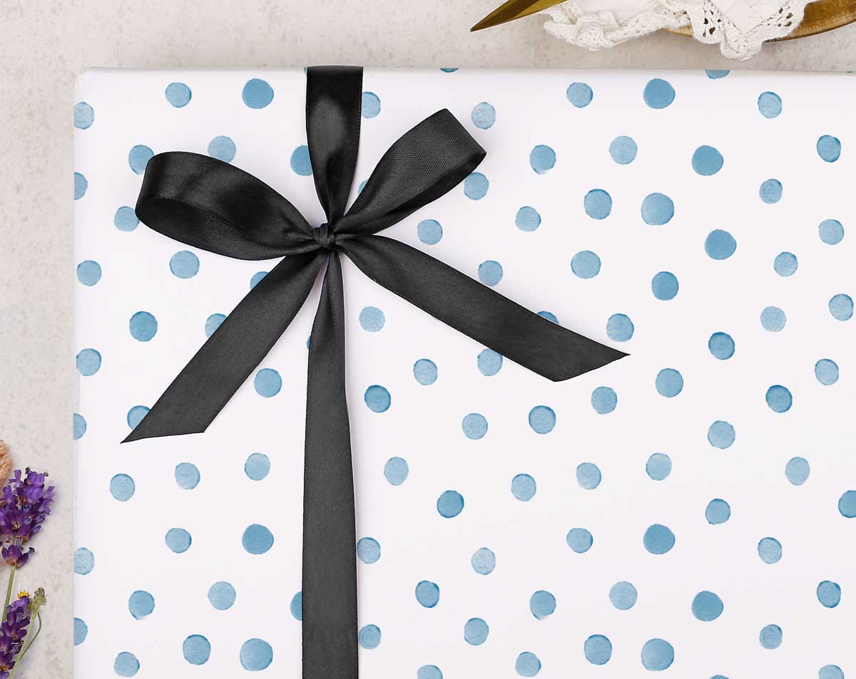 Blue Polka Dot Wrapping Paper